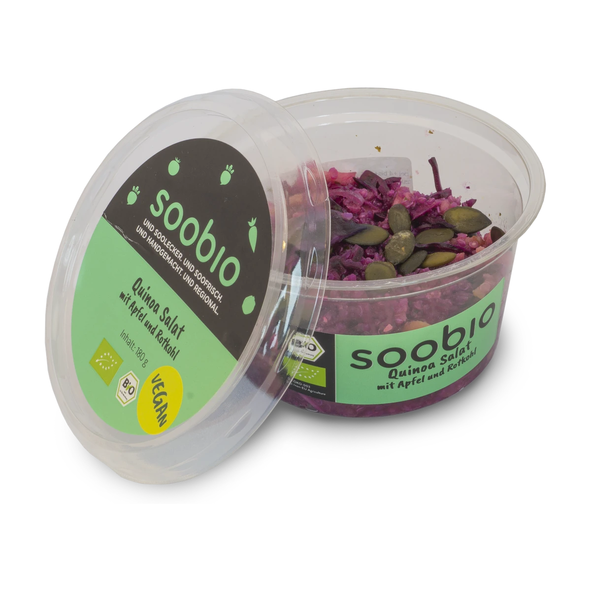 Soobio Quinoa-Salat mit Apfel und Rotkohl, 180 g